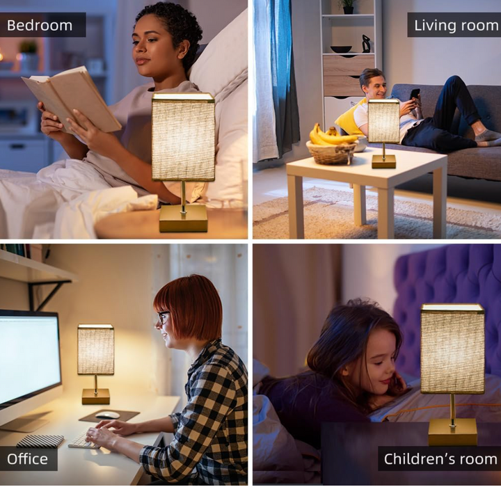 LED skrivebordslampe fra Bedside Lamps - berøringsdæmpbar bordlampe med USB- og Type C-port, hurtig opladning, øjenbeskyttelse - ideel læselampe til studerende og langvarige læsere