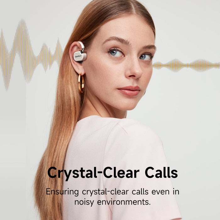 OneOdio OpenRock X - Echte draadloze hoofdtelefoon met open oor Sportoordopjes, Bluetooth 5.3, krachtige bas, 4 microfoon ENC, verbeterde verstelbare siliconen oorhaken, 48 uur speeltijd, zweetbestendig, slimme app, compatibel met iPhone en Android