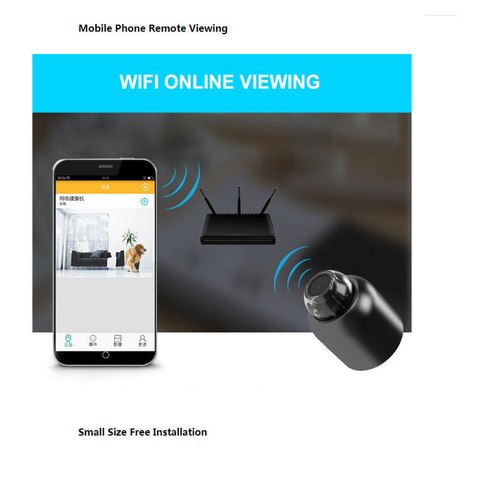 Mini Wifi-camera 1080P - Draadloze bewakingsbeveiliging met nachtzicht, bewegingsdetectie, 160 graden audio-opname, Google Play-compatibel - Perfect voor babybewaking en IP-cambehoeften