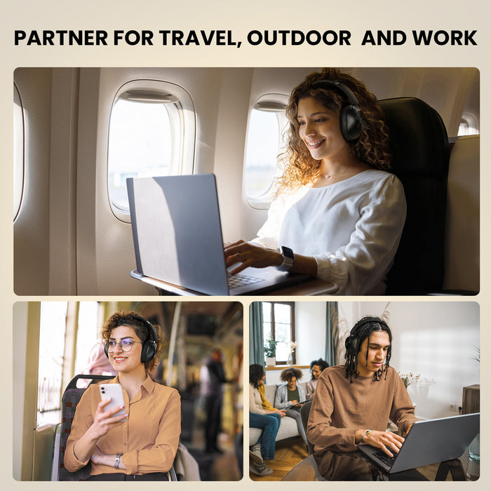 Focus A5 ANC støjreducerende hovedtelefoner fra Oneodio - Bluetooth 5.4 trådløse hovedtelefoner med -45dB Hybrid Active Noise Cancelling Over-Ear Headset, ENC Mic, Hi-Res LDAC - Perfekt til støjreduktionsbehov i lydoplevelser af høj kvalitet