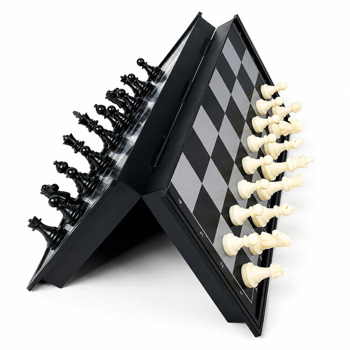 3-in-1 Folding Magnetic Chess, Checkers & Backgammon – 19.1 x 19.7cm Travel Set