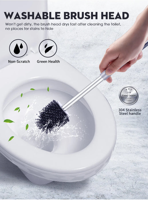 SDARISB Long-Handle Silicone Toilet Brush with Bendable Head (DR-FE94)