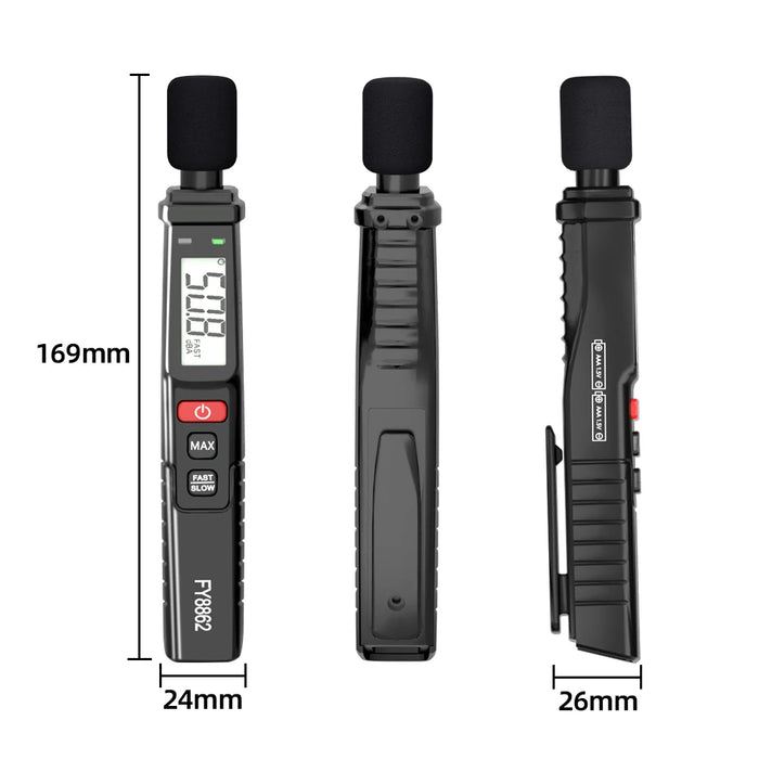 Digital Sound Level Meter (30–130 dB, A‑weighted) – Handheld Decibel Monitor