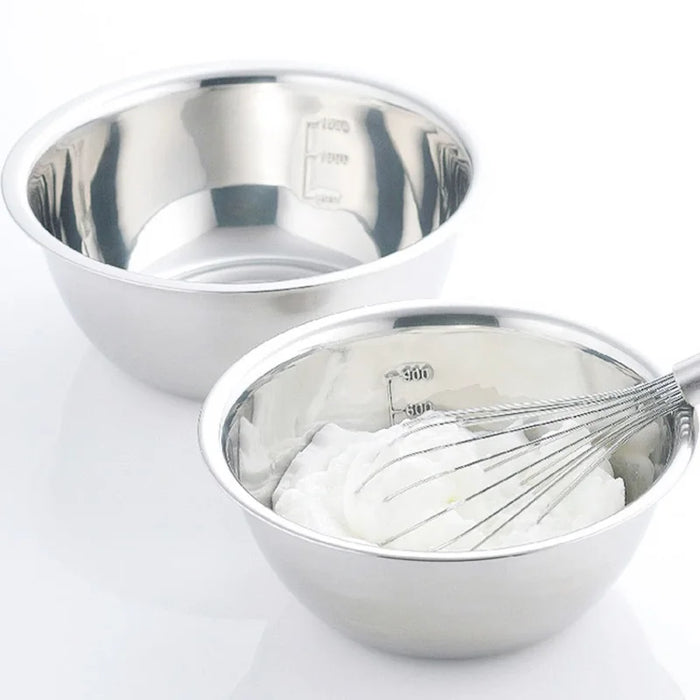 Stainless Steel Mixing Bowl — Flour, Egg & Salad Basin for Baking
