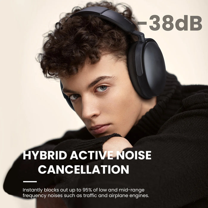 Oneodio SuperEQ A200 - Draadloze Bluetooth 5.4 hoofdtelefoon met hybride actieve ruisonderdrukking en Hi-Res audio - Perfecte over-ear headset met 6-mic AI ENC voor akoestische enthousiastelingen