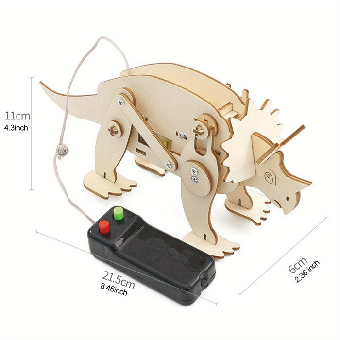 Wooden Dinosaur STEM Model Kit – choose 1 or 4 pcs (T‑Rex, Triceratops, Pterosaur, Brachiosaurus)