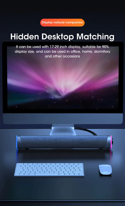 4D Stereo Sound Bar Speaker — Bluetooth 5.0, USB-Powered, AUX