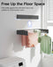 80cm Wall-Mounted Foldable Laundry Rack — 5-Rod White Stainless Steel