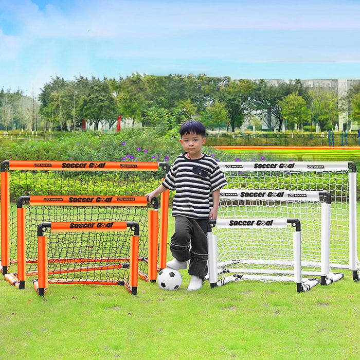 Foldable Kids Football Goal with Ball, Pump & Ground Pegs
