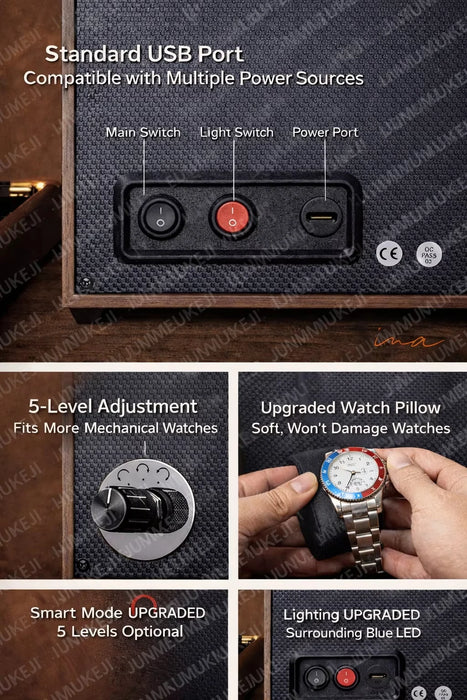 USB Motorised Watch Winder Box for Automatic Watches