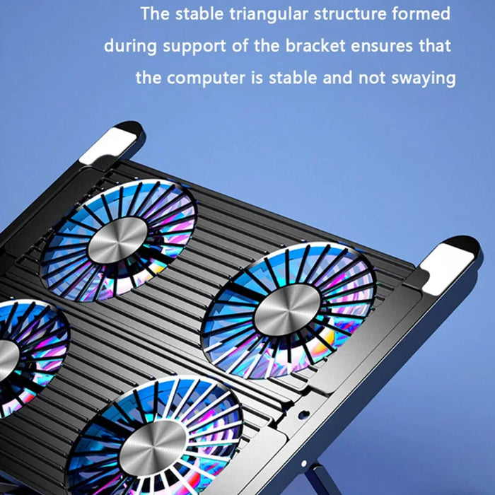 Foldable Laptop Cooling Stand with 4 Fans — Fits 13–17.3-inch Notebooks