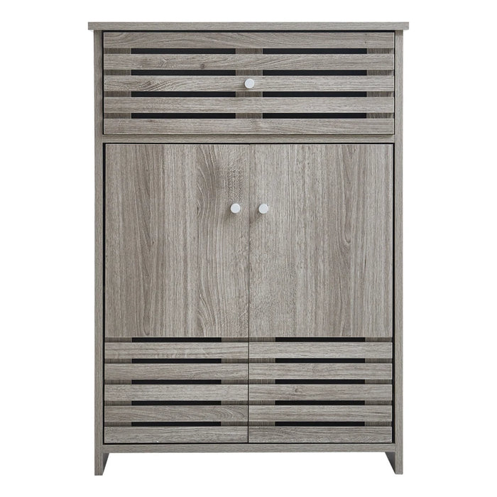 Modern Wooden Freestanding Bathroom Cabinet - Grey Oak, 60 x 30 x 85cm