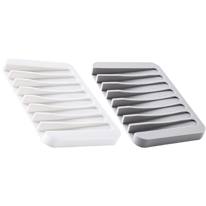 Silicone Self-Draining Soap Dish — Anti-Slip Soap Holder (11.5×8×1cm)