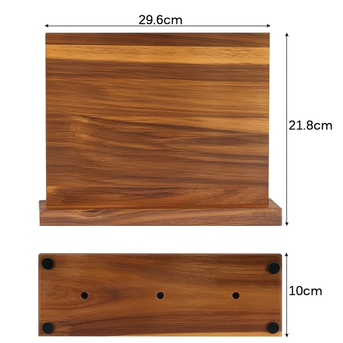 Acacia Wood Universal Knife Block with Removable Bristle Insert