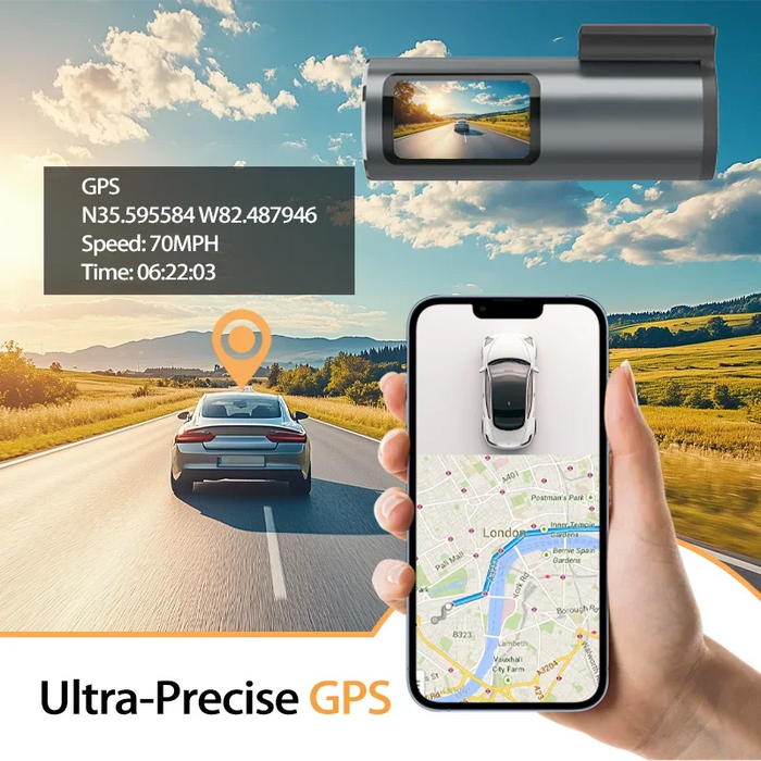 4K Wi‑Fi GPS Dash Cam — Mini Front DVR with 24‑Hour Parking Mode & G‑Sensor