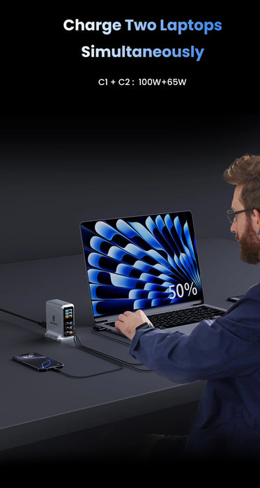 240W GaN Desktop Charger — 6‑Port (4×USB‑C, 2×USB‑A), 140W PD3.1 & PPS