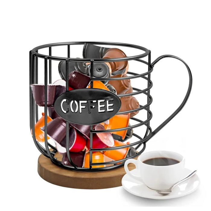 Mug-Shaped Coffee Pod Holder for K-Cups — Metal Countertop Organiser