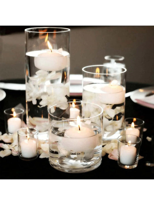 Clear Cylinder Glass Candle Holder – Lead‑Free Calcium Sodium Glass, Multiple Sizes (Candles Not Included)