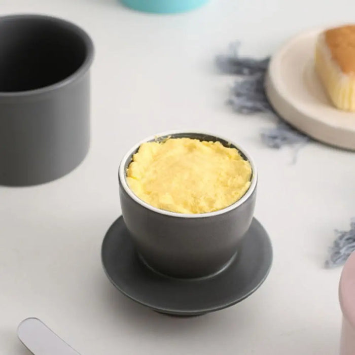 Ceramic Butter Cup with Lid — 350ml Sealed Butter Storage, Blue/Pink/White/Grey