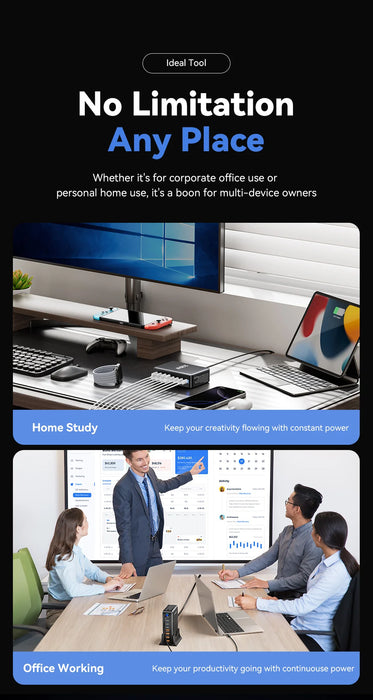 320W GaN 8‑Port Desktop Charger — 4×USB‑C & 4×USB‑A, 100W PD