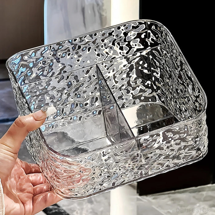 Clear Cosmetic Storage Box – Vanity Makeup & Skincare Organiser (3 / 4 / 5 Grid)