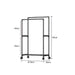 Double‑Rod Mobile Clothes Rack with Wheels — Black Metal