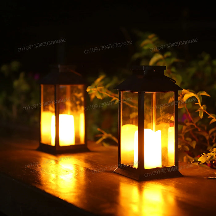 Linterna Solar Neoglint Modelo - Luz de Vela LED Sin Llama para Jardín - Iluminación Decorativa - Perfecta para Eventos al Aire Libre, Fiestas en el Patio Trasero y Decoraciones de Mesas