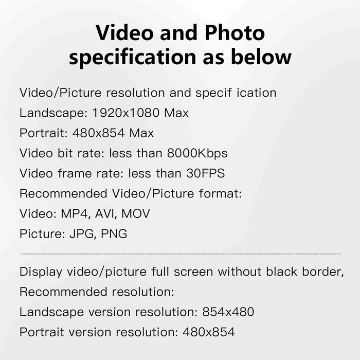 5-inch Acrylic Digital Photo Frame — 1200mAh Battery, 4GB, IPS Vertical Display