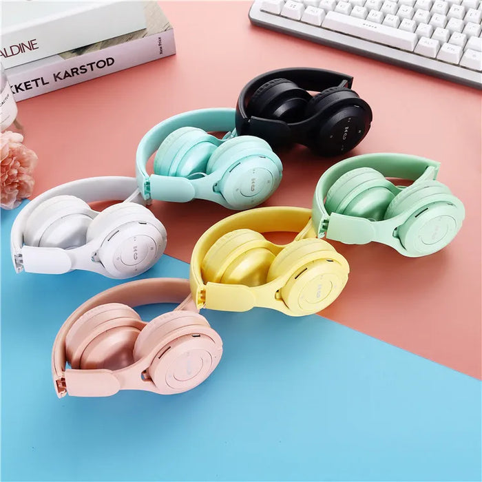 Y08 Macaron Wireless Bluetooth Headphones with Mic — Stereo Headband for Kids & Gaming