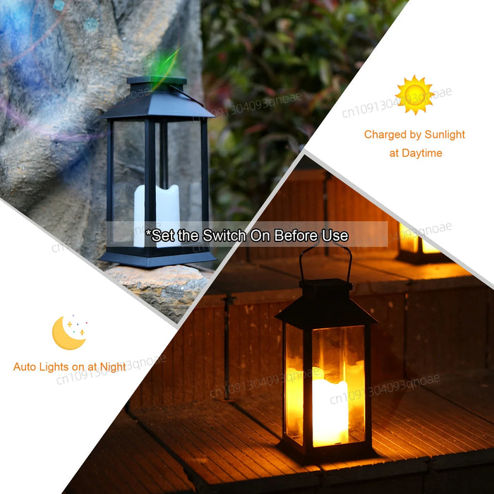 Linterna Solar Neoglint Modelo - Luz de Vela LED Sin Llama para Jardín - Iluminación Decorativa - Perfecta para Eventos al Aire Libre, Fiestas en el Patio Trasero y Decoraciones de Mesas