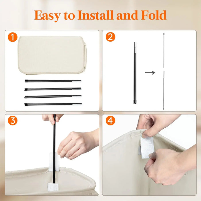 65L Covered Foldable Laundry Basket – Large Capacity, Space‑Saving & Portable
