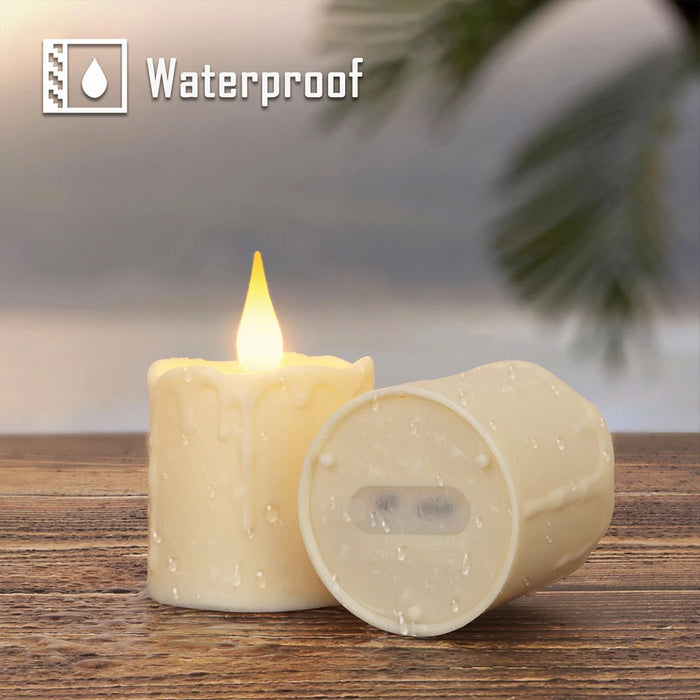Rechargeable Waterproof LED Tea Lights with Remote Timer — Flameless Home & Wedding Candles
