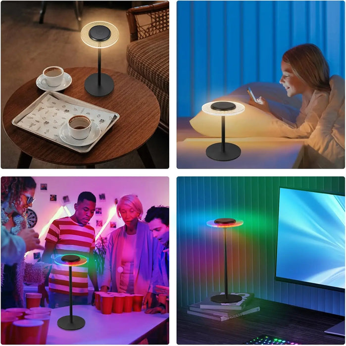 RGB Kleurveranderende Draadloze Tafellamp - Touch Control, DIY Dimbare Bureauverlichting - Perfect voor Diner, Patio, Slaapkamerinstellingen
