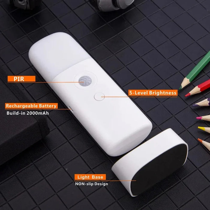 LED noční světlo s pohybovým senzorem USB dobíjecí - stmívatelné, přenosné, aktivované noční lampička do dětského pokoje, ložnice, chodby - ideální osvětlení pro bezpečnost a pohodlí dětí