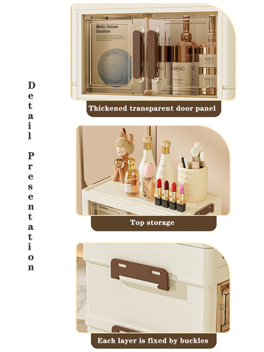 Foldable Transparent Drawer Cosmetic Organiser — Dustproof Multi‑Layer Makeup Storage