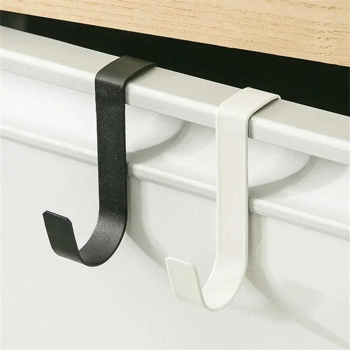 S-shaped Metal Over-Cabinet Door Hooks — Multi-purpose Kitchen & Bathroom Storage