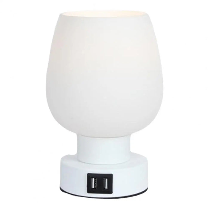 Lampada da scrivania LED moderna con controllo touch - Dimmerabile, senza sfarfallio, paralume in vetro bianco luce notturna - Perfetta per un'illuminazione facile al comodino