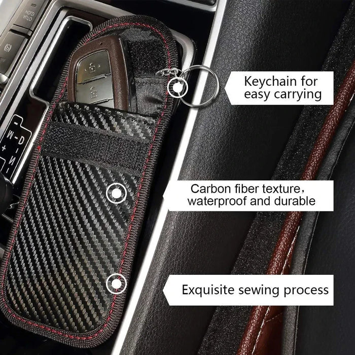 Faraday Pouch for Key Fob – Carbon Fibre Signal‑Blocking Anti‑Theft Protector