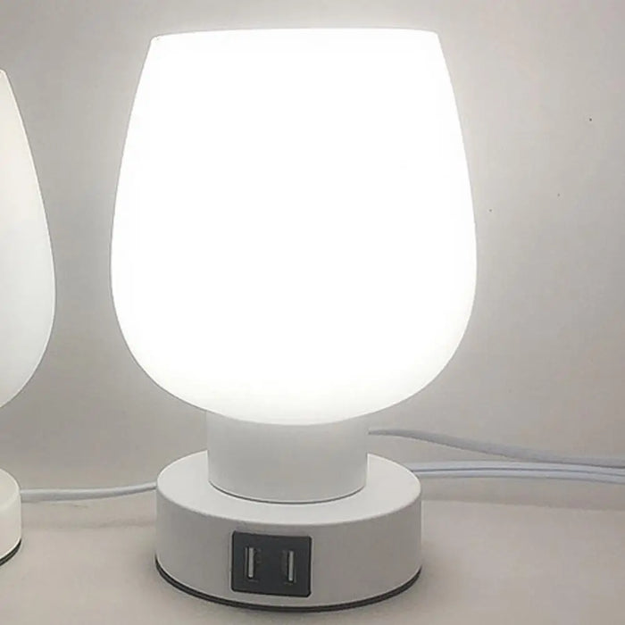 Lampada da scrivania LED moderna con controllo touch - Dimmerabile, senza sfarfallio, paralume in vetro bianco luce notturna - Perfetta per un'illuminazione facile al comodino