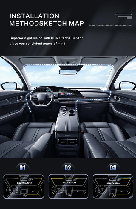 1080P Dual Dash Cam — Front and Interior with IR Night Vision