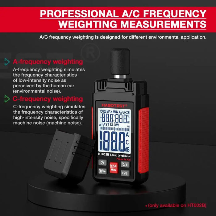Digital Handheld Sound Level Meter HT602A / HT602B — 30–130 dB Mini Decibel Meter