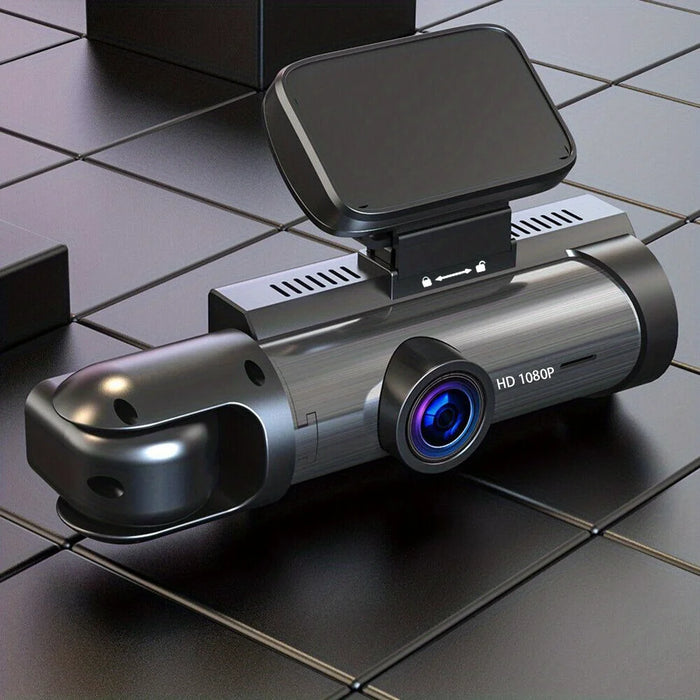 1080p Dual‑Lens Dash Cam with Wi‑Fi — Front & Cabin, Night Vision, Loop Recording