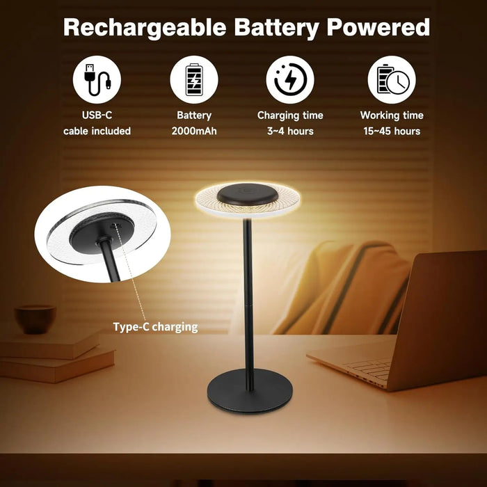 RGB Kleurveranderende Draadloze Tafellamp - Touch Control, DIY Dimbare Bureauverlichting - Perfect voor Diner, Patio, Slaapkamerinstellingen