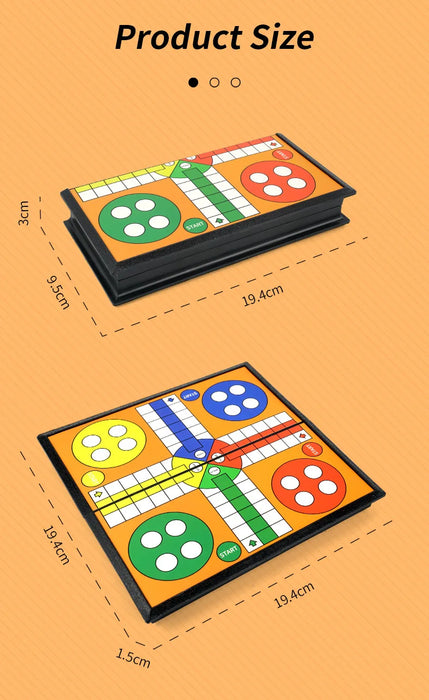 Portable Ludo, Chess & Backgammon Foldable Travel Game Set