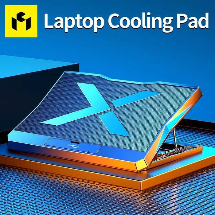 Q3 Six-Fan Adjustable Laptop Cooler — Silent Air-Cooled Stand for 10–17-inch Laptops