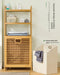 3/4-Tier Bamboo Laundry Hamper & Bathroom Rack with Pull-Out Shelves