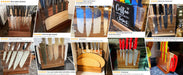 Double‑Sided Magnetic Knife Block with Acrylic Shield — Acacia Wood