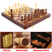 15" x 15" Folding Walnut Chess Set with Solid Wooden Pieces