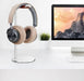Curved Aluminium Headphone Stand – Sturdy Metal Headset Hanger with Solid Base (Black)