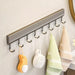 Drill-Free Wall-Mounted Aluminium Hook Rack — 6/8/10 Hook Options